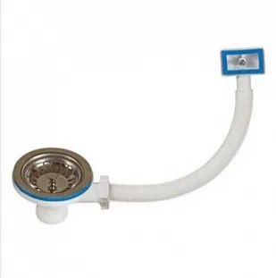 Е-4007-1, САНТЕХПРОДУКТ выпуск 3 1/2 с переливом (пластм. втулка и крышка)(1шт/60упак)