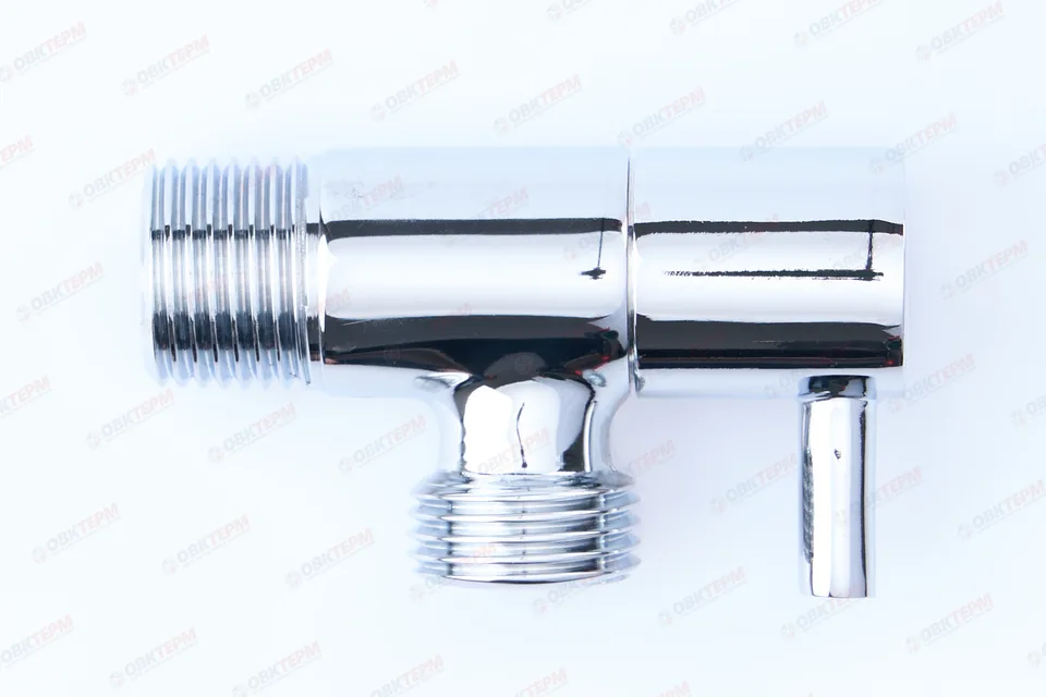 Кран для подкл. с/т приборов       TIM     1/2" - 1/2", хром.  круглый (блистер)   (1шт/50ящ)