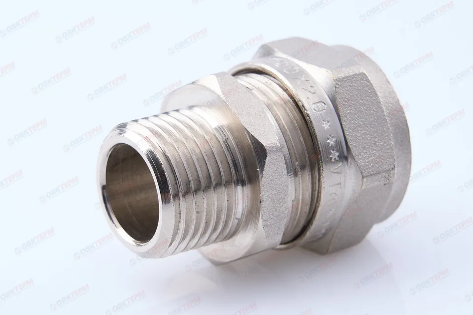 Соединитель  обжимной с переходом на н. р Valtec 20*1/2           (10уп110ящ)