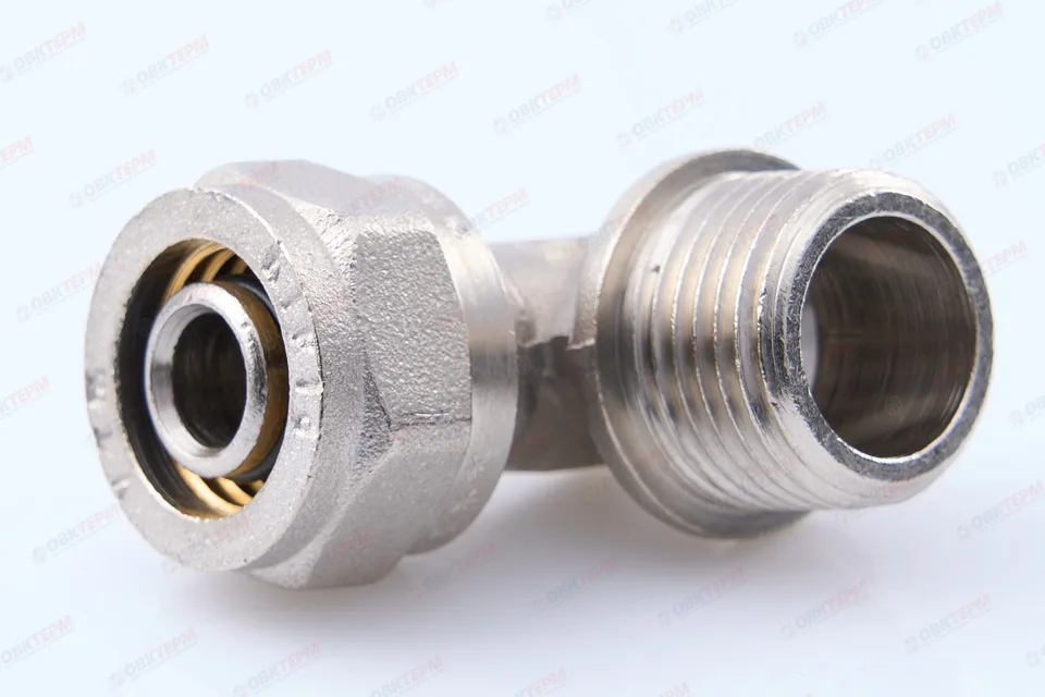 Угольник  обжимной   с переходом на нар. р.  Valtec 16 *  1/2"          (10уп150ящ)