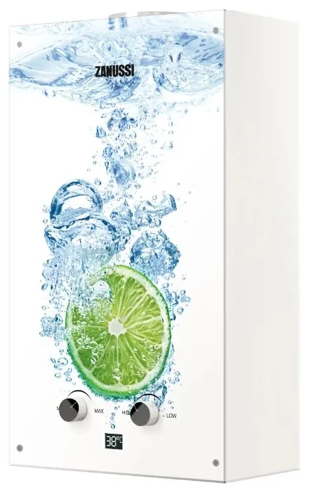 Колонка газовая ZANUSSI GWH  10 Fonte Glass Lime  (10л/20кВт)