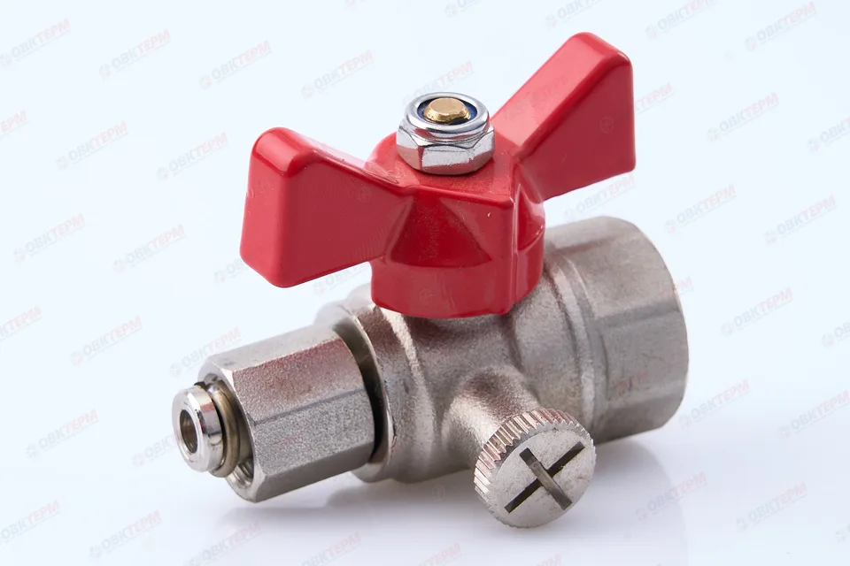 Кран шаровый Valtec для подключения манометра 1/2"В - 1/4В (10уп/160ящ)