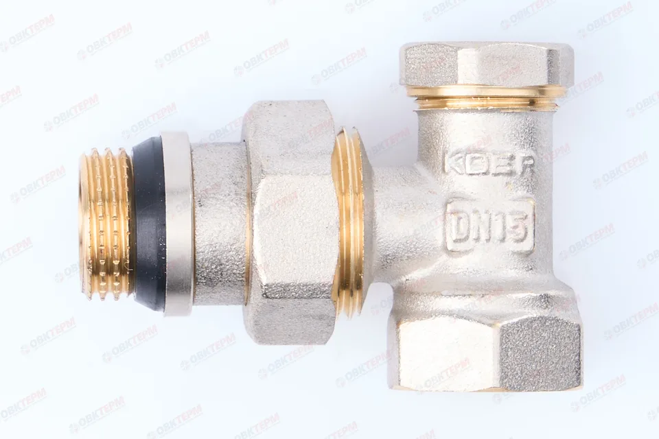 Кран рад. KOER нижний угловой 1/2" усиленный (антипротечка) (100/25 шт)