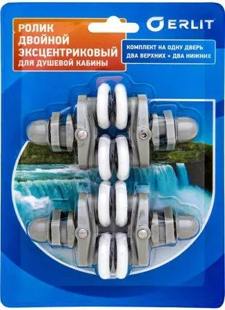 Ролик дверной 25мм эксцентрик двойные комп на дверь ER (блистер)