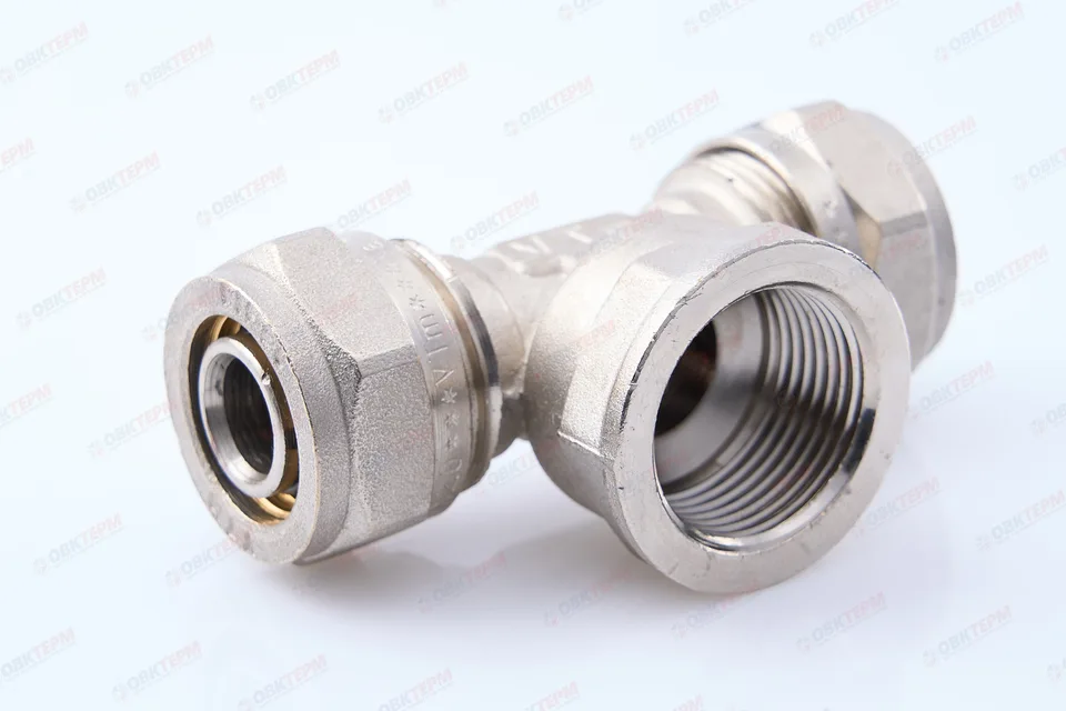Тройник обжимной Valtec с переходом на вн. р. 20*3/4
