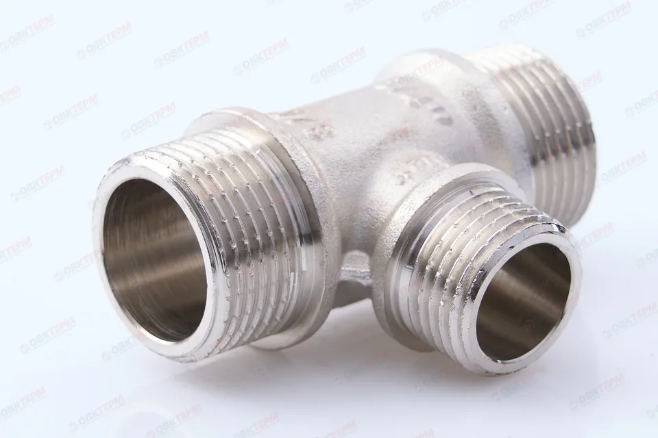 Тройник    3/4" - 1/2 - 3/4 ннн  никель (Valtec)   (10уп/80ящ)