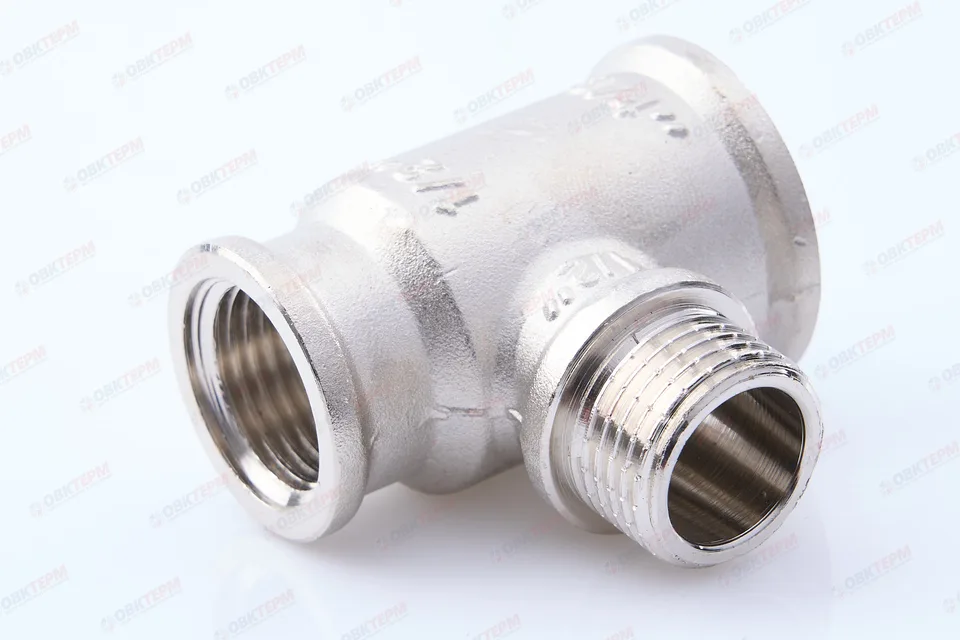 Тройник 3/4" - 1/2 - 1/2 внв никель (Valtec) (10уп/70ящ)