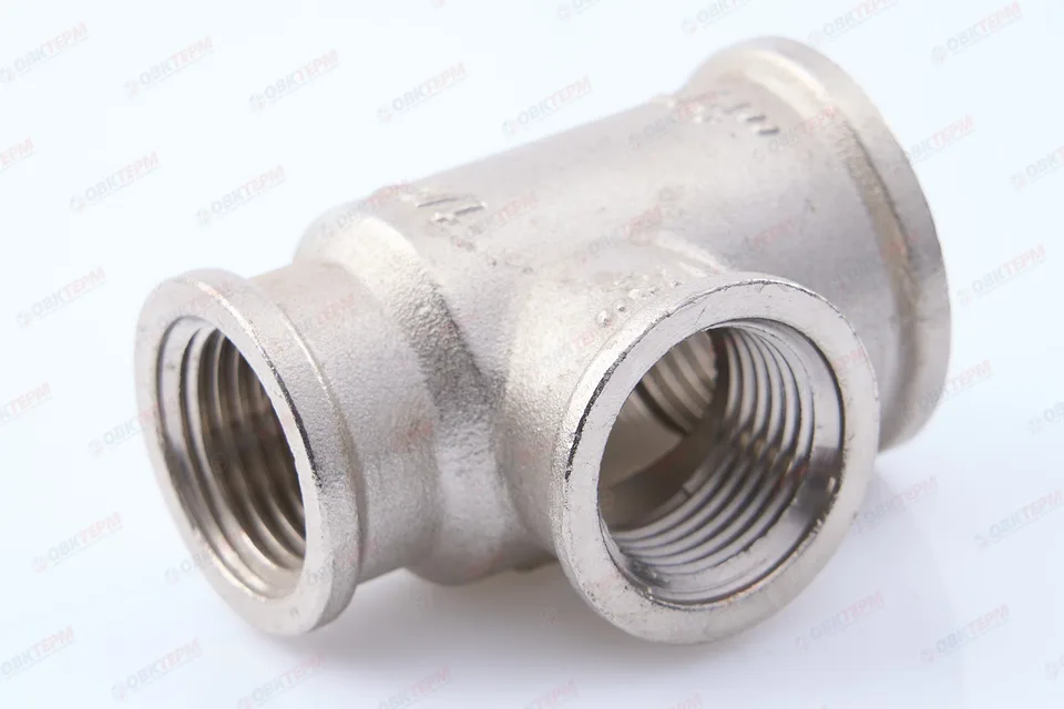 Тройник 3/4" - 1/2 - 1/2 ввв никель (Valtec) (60ящ/10шт)