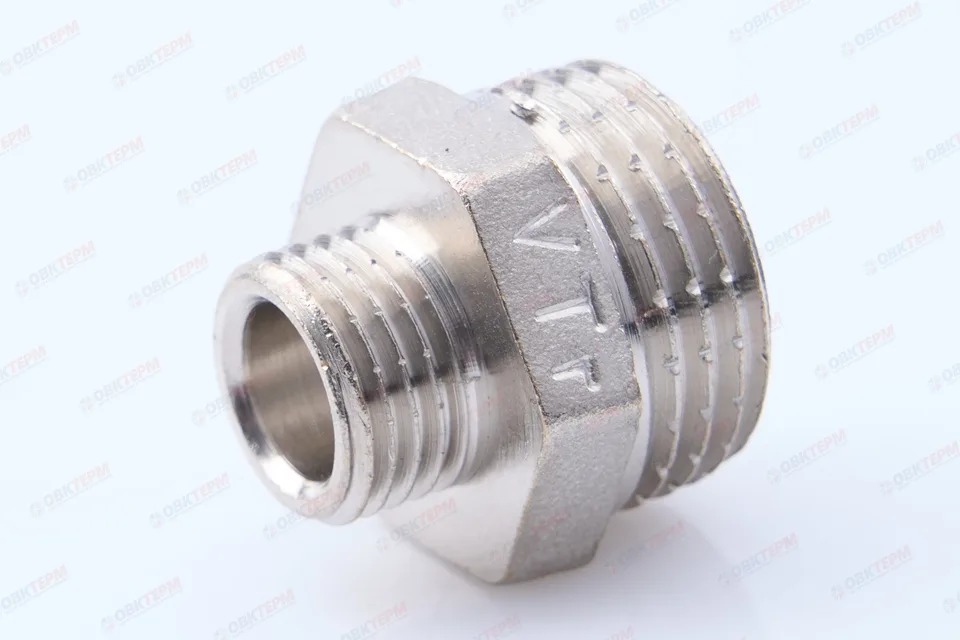 Ниппель 1/2" н - 3/8" н никель (Valtec) (400ящ/10шт)