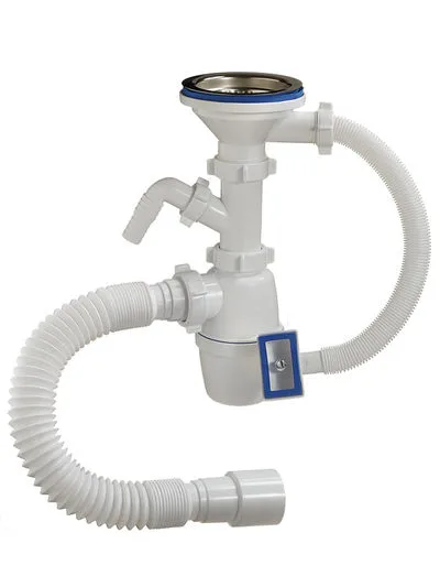 Е-4011, САНТЕХПРОДУКТ сифон бут. 3 1/2 x 40, с перел. одним отв, с гофрошлангом 40мм(1шт/22упак)