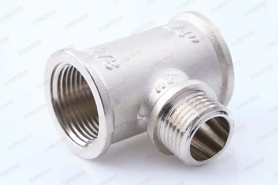 Тройник    3/4" - 1/2 - 3/4 внв  никель (Valtec)    (10уп/60ящ)