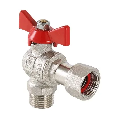 Кран шаровый Valtec угловой с накидной гайкой 1/2н * 3/4в ( /15)