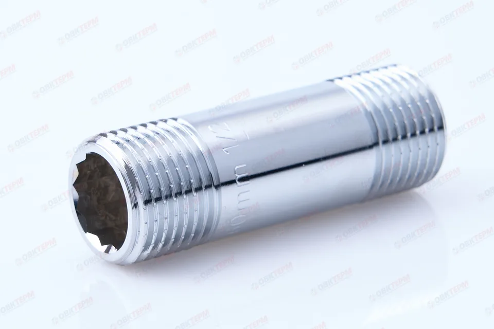 Ниппель 1/2" х 1/2" 60мм Хром TIM (10шт)