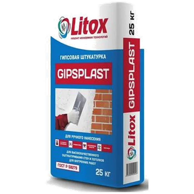 Литокс  Гипсовая штукатурка "GIPSPLAST" 25 кг(55 шт/пал)