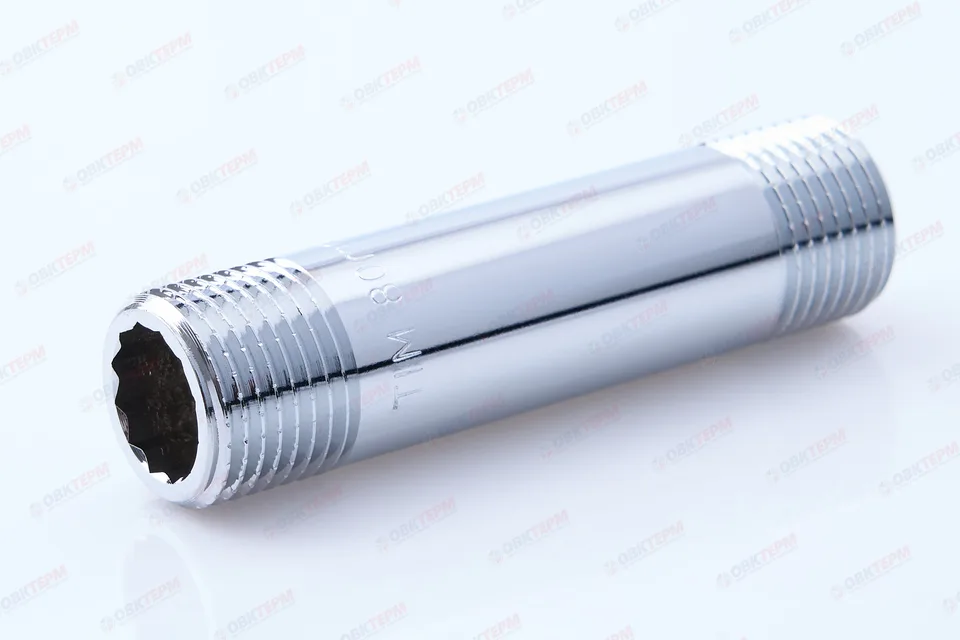 Ниппель 1/2" х 1/2" 80мм   Хром  TIM