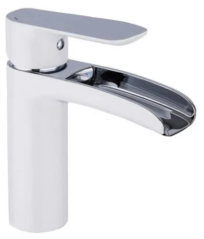 Смеситель д/раковины GAPPO G1048-8 латунь /белый /водопад (Ø25, на гайке)