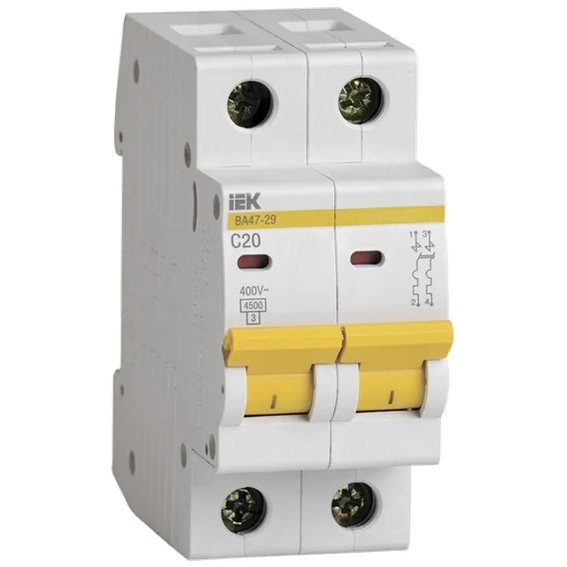 Авт. выкл. ВА47-29 2P 20A 4,5кА х-ка C iEK