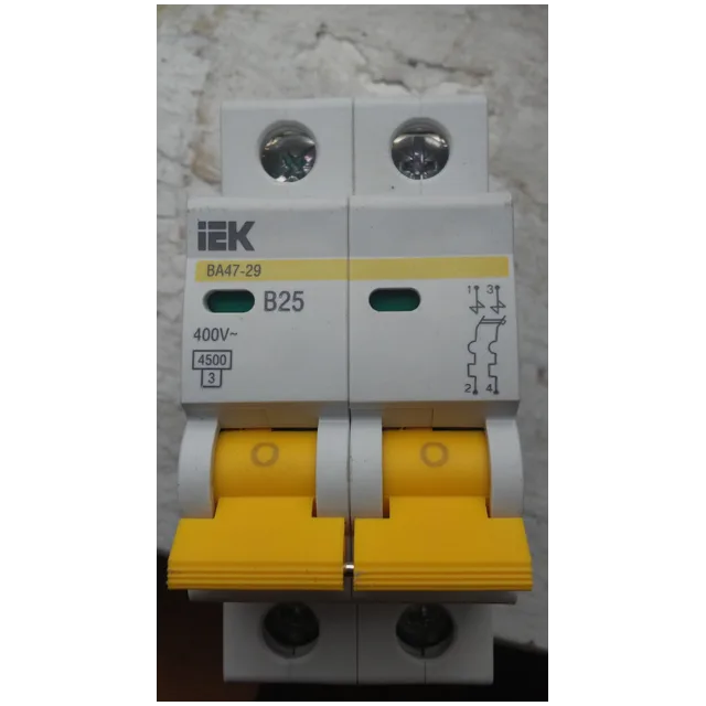 Авт. выкл. ВА47-29 2Р 25А 4,5 кА х-ка С iEK