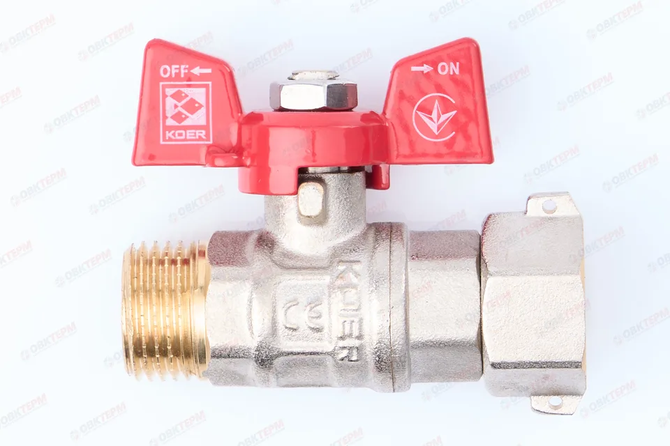 Кран шаровый    ВОДА KOER     1/2" ВН   бабочка  с НВ СНГ  (80/20 шт)