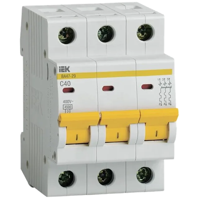 Авт. выкл. ВА47-29 3Р 40А 4,5 кА х-ка С iEK