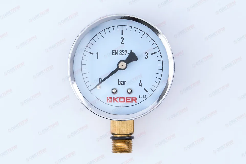 МАНОМЕТР 4 атм ХРОМ нижнее подключение KOER KM (610R)