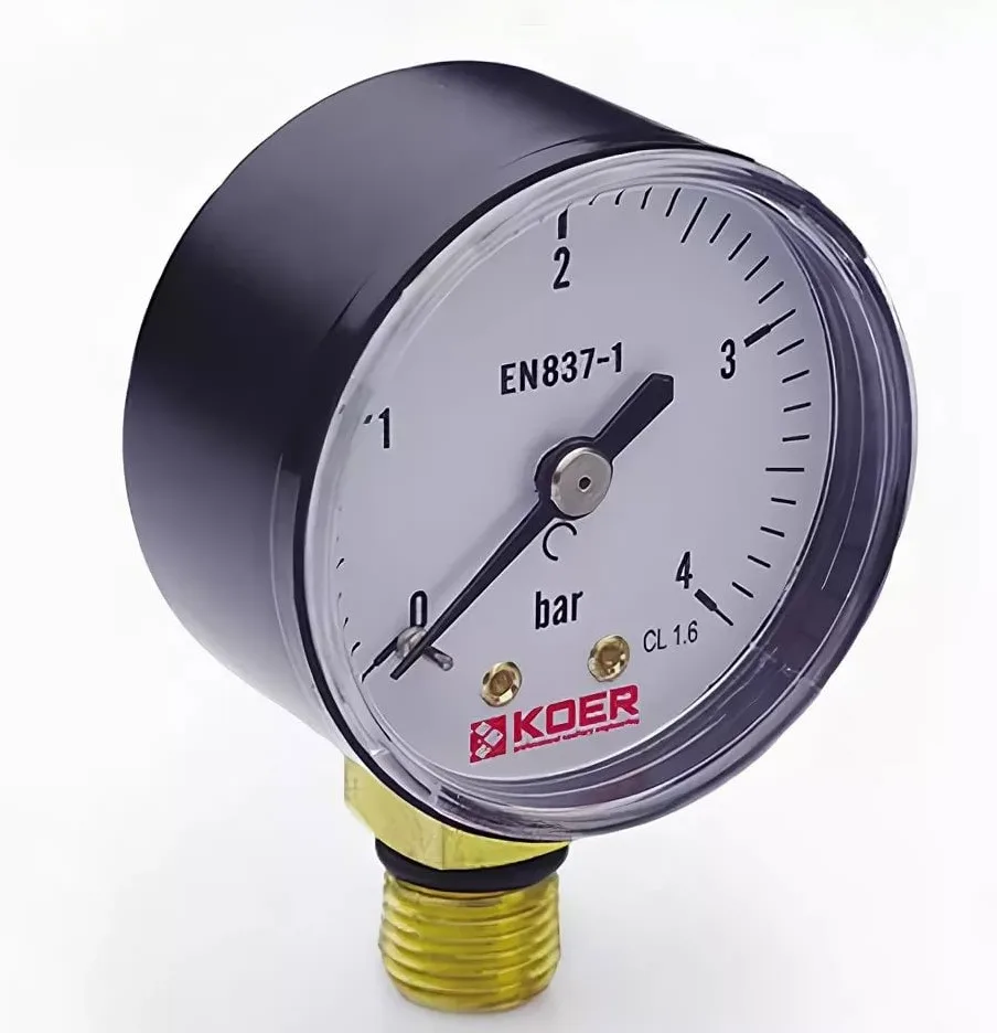 МАНОМЕТР 10 атм ХРОМ D=63mm нижнее подключение KOER(610R)