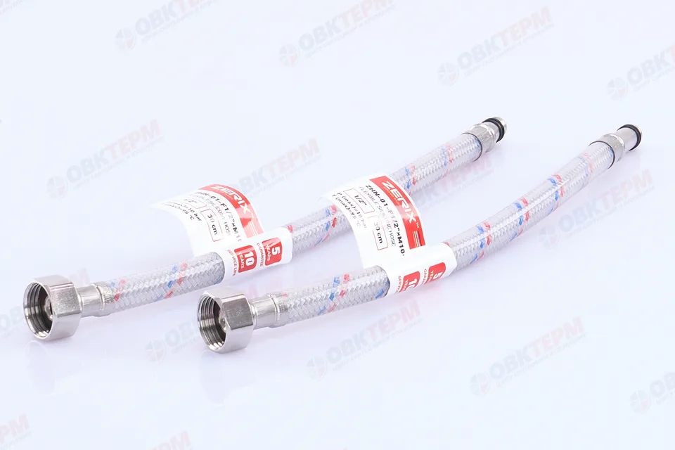 Шланг   1/2" игла,   в силикон. обмотке (пара)  30 см М10   ZERIX  (125пар/ящ)