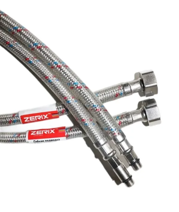 Шланг 1/2" игла, в силикон. обмотке (пара) 40 см М10 ZERIX (100пар/ящ)