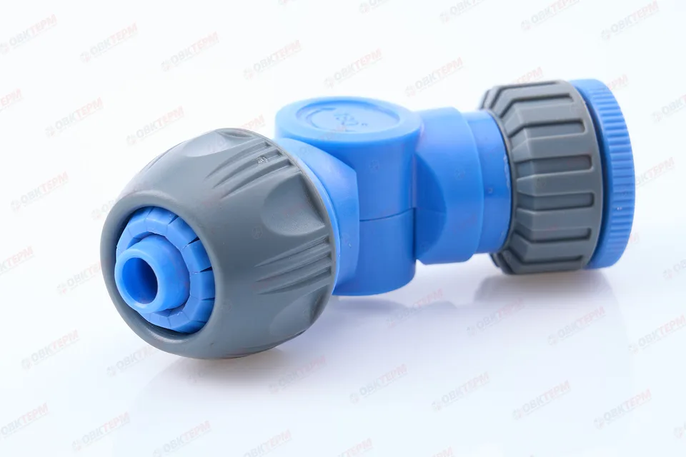 Коннектор угловой 1/2" х 5/8" х 3/4" с редуктором 3/4" х 1"  AS 113     Aquapulse   (20шт)