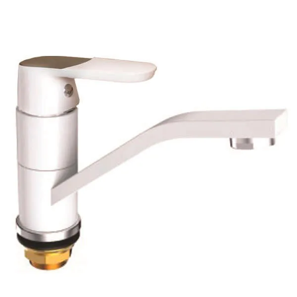 Смеситель д/кухни MIXXUS PREMIUM TIGER 555-15CM  Ø40 на ГАЙКЕ WHITE (10 шт/ящ)