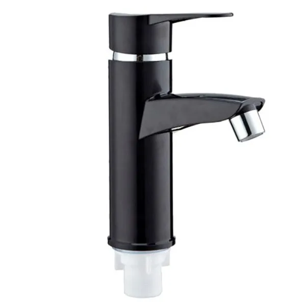 Смеситель для умывальника, PLAMIX Sergio-001 Black, (гайка, Ø40, без подводки) (30шт/ящ)