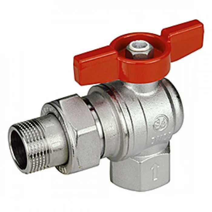 Кран шаровый с американкой УГЛОВОЙ  GIACOMINI    3/4"   бабочка          (5 шт)