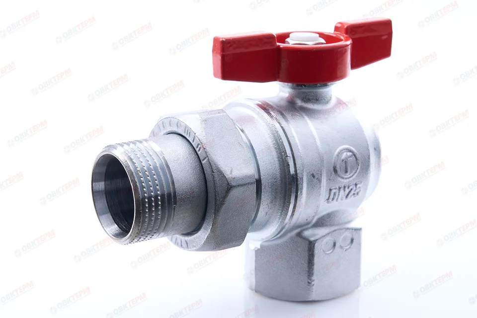 Кран шаровый с американкой УГЛОВОЙ  GIACOMINI   1"   бабочка          (2 шт)