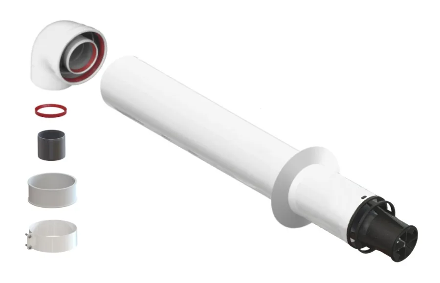 Коаксиальная   труба с наконечником  100/60  0,75м  ARISTON/VAILLANT/BAXI/WOLF (СЕРИЯ FGG)/HAIER