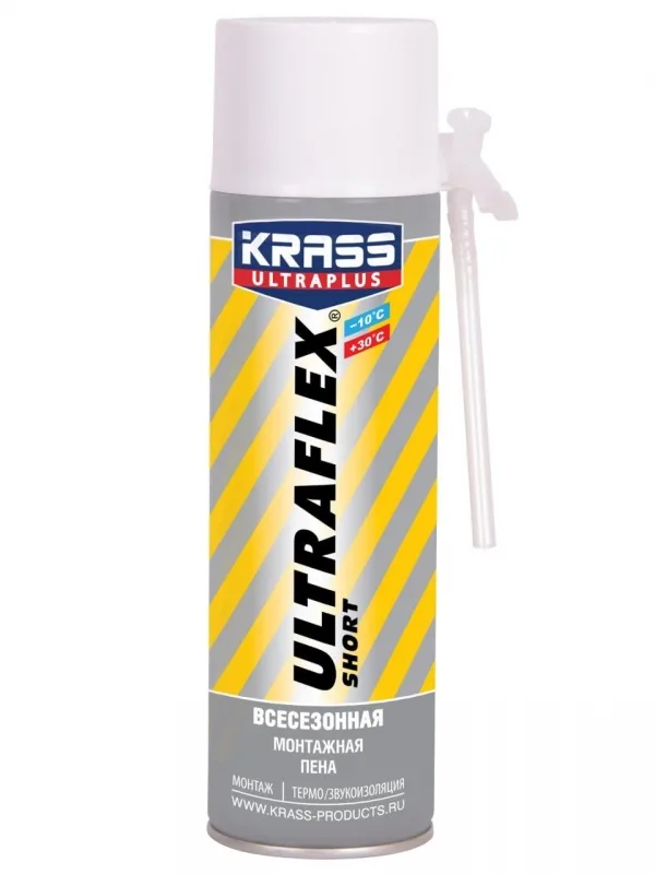 Пена Монтажная KRASS ULTRAFLEX Short(ручная) 300г Mini (0,5л)