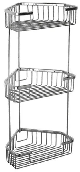 Полка угловая 3-ярусная (решетка) 250х250мм ZERIX LR335-2 (Z775-3) (10 шт/ящ)