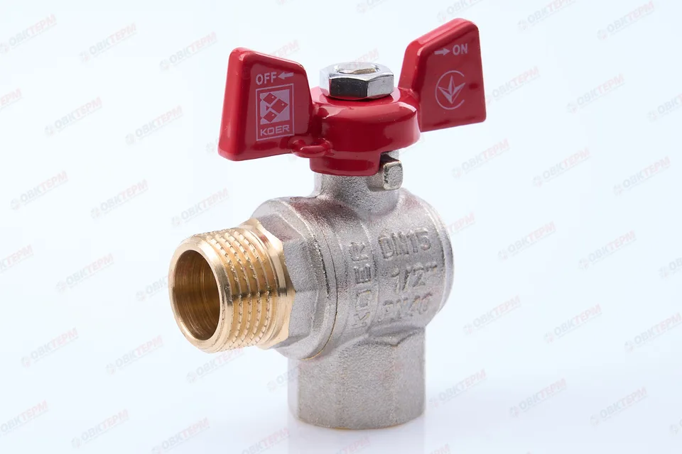 Кран шаровый KOER 1/2" ВН бабочка УГЛОВОЙ усиленный (80/20)