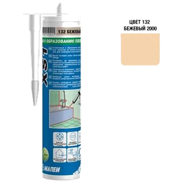 Герметик силиконовый MAPEI XS1, цвет №132 бежевый 300 мл (12шт/уп)