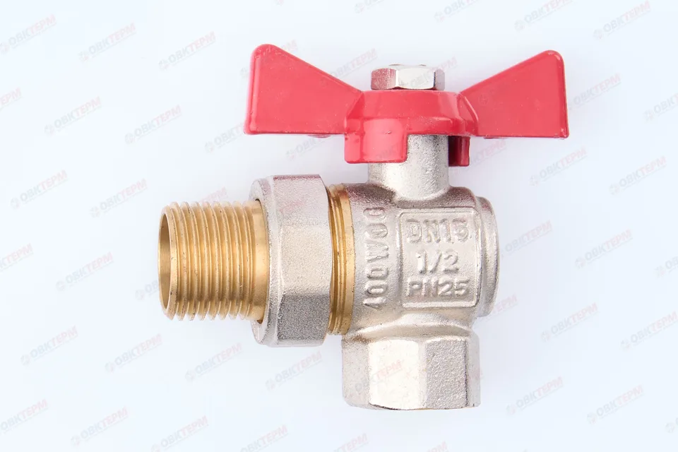 Кран шаровый с американкой    ТСМ   1/2"  УГЛОВОЙ          (120/12 шт)
