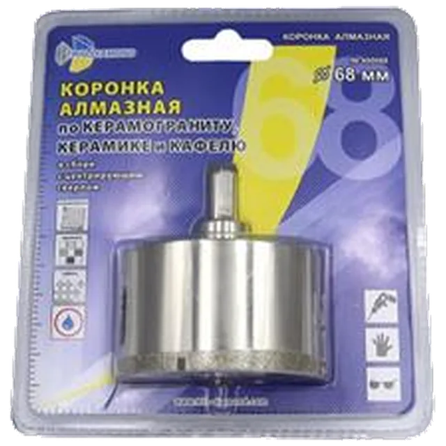 Коронка алмазная по керамике,кафелю и керамограниту с центрирующим сверлом 68мм ТРИО ДИАМАНТ 400068