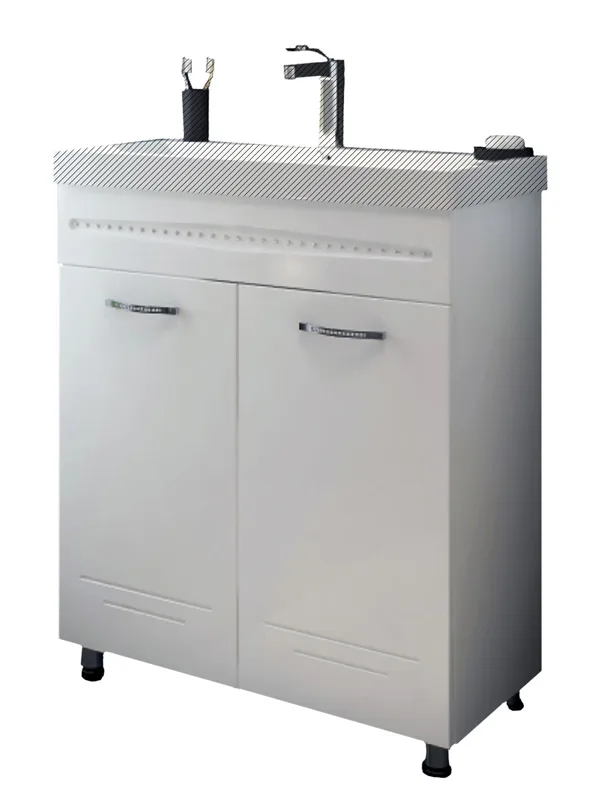 Тумба EvaGold 70 №2 "Merino" белый глянец (ум CITY 70/Фостер 700 с сифоном)