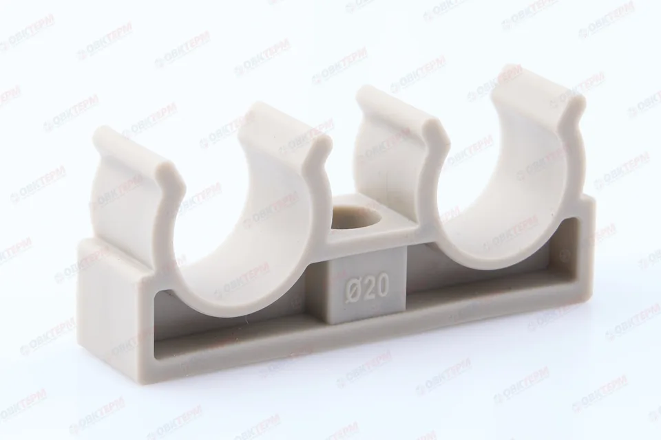 Крепление двойное  20  СЕРОЕ PP-R    (RTP)    (180/30)