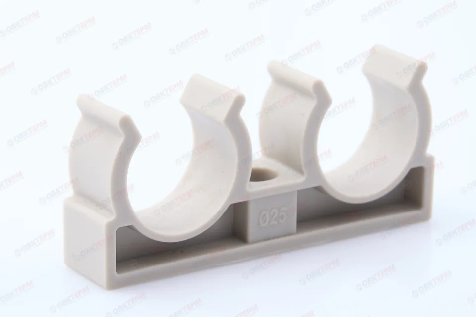 Крепление двойное  25  СЕРОЕ PP-R    (RTP)    (120/20)