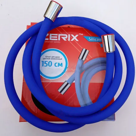 Шланг д/душа  ZERIX  SILICON  F12 Blue    150см (48 шт/ящ)