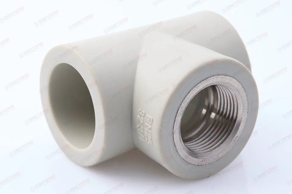 Тройник с МРВ 32 * 3/4" * 32     (VALFEX)  серый