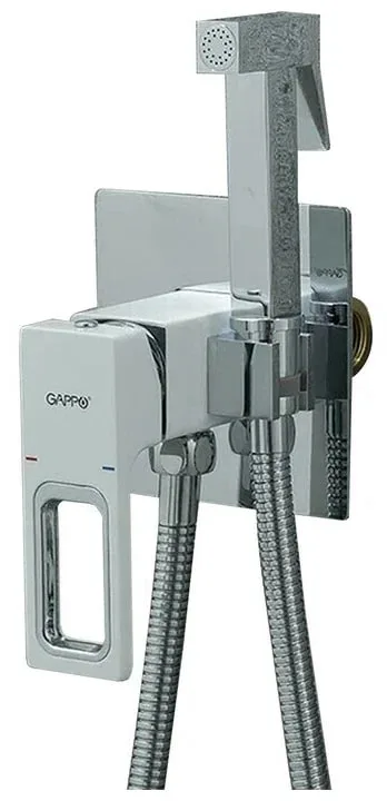 Смеситель с гигиеническим душем GAPPO G7217-8 белый/хром