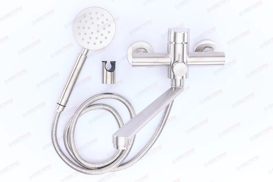 Смеситель д/ванны нерж/сталь MIXXUS DAX-006 EURO Ø40 (10 шт/ящ)