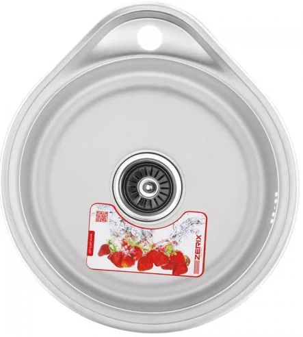 ZERIX мойка Z4843-08-180E (SATIN) ВРЕЗНАЯ /сифон (10шт/ящ)