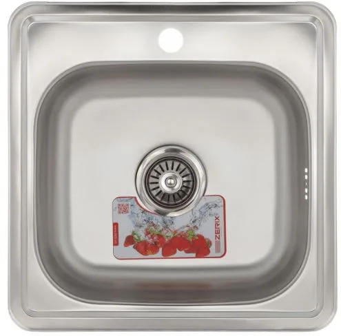 ZERIX мойка Z4848-06-160E (SATIN) ВРЕЗНАЯ /сифон (10шт/ящ)