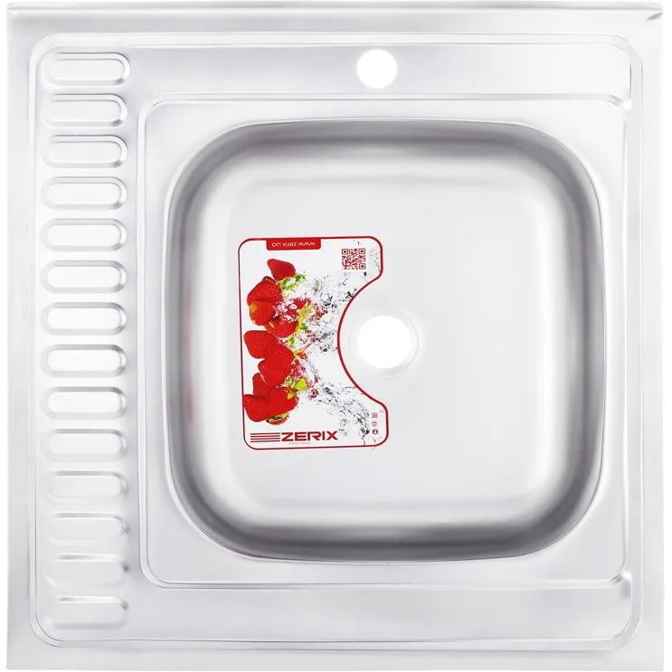 ZERIX мойка Z6060R-04-160E (SATIN) НАКЛАДНАЯ / без сифона (10шт/ящ)